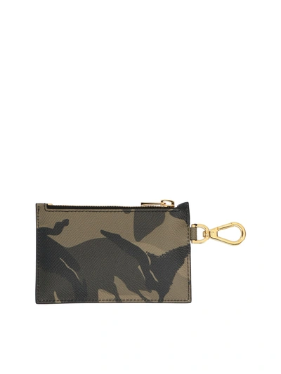 Shop Tom Ford Camouflage Leather Card Holder In Green