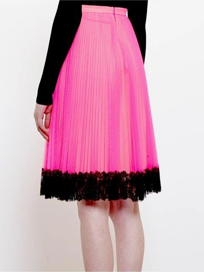 Shop Christopher Kane Pleated Tulle Mini Skirt With Lace Hem