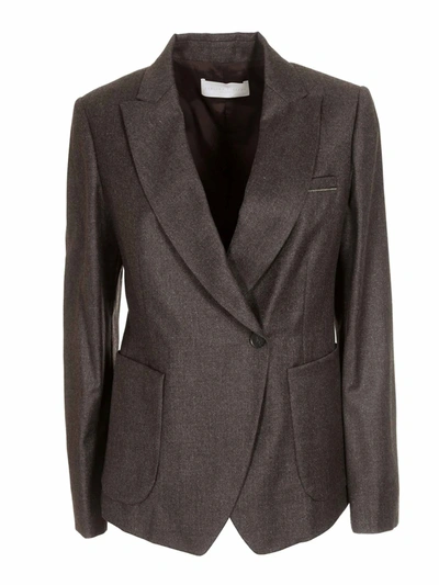 Shop Fabiana Filippi Double-breasted Jacket In Lamé Grey