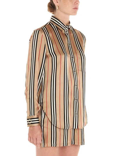 Shop Burberry Women's Beige Silk Shirt