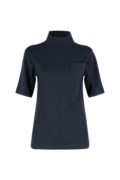 Shop Brunello Cucinelli Women's Blue Cashmere T-shirt