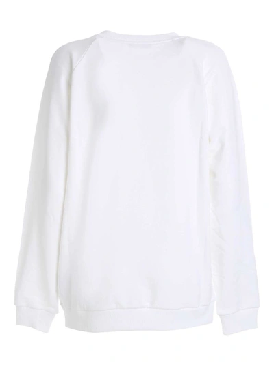 Shop Balmain Women's White Cotton Sweatshirt