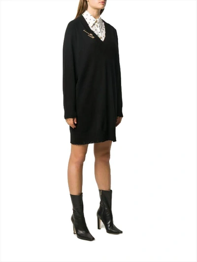 Shop Versace Women's Black Cashmere Dress