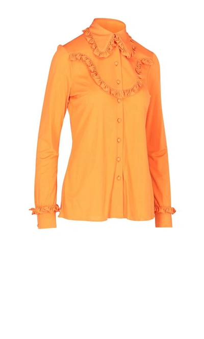 Shop Prada Women's Orange Viscose Shirt