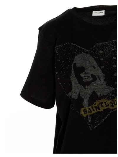 Shop Saint Laurent Women's Black Cotton T-shirt