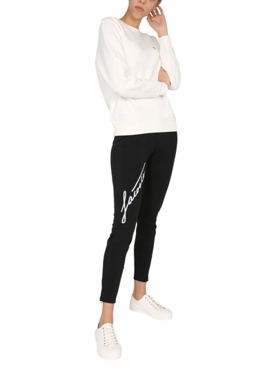 Shop Lacoste Women's White Sweatshirt