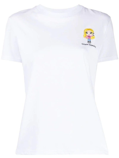 Shop Chiara Ferragni Women's White Cotton T-shirt