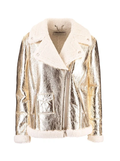 Shop Golden Goose Women's Gold Leather Jacket