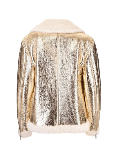 Shop Golden Goose Women's Gold Leather Jacket