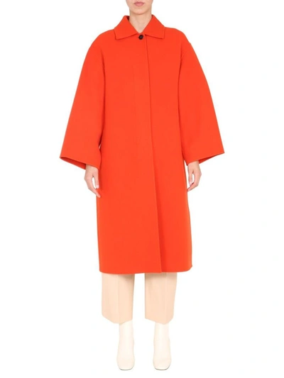 Shop Jil Sander Women's Orange Wool Coat