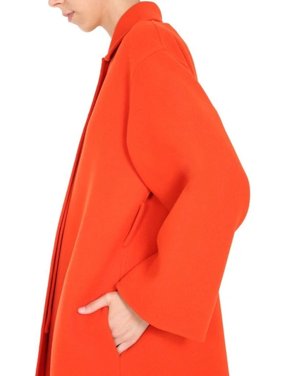 Shop Jil Sander Women's Orange Wool Coat
