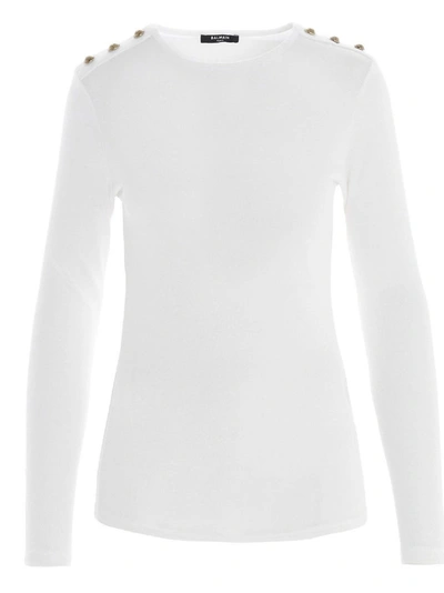 Shop Balmain Women's White Sweater