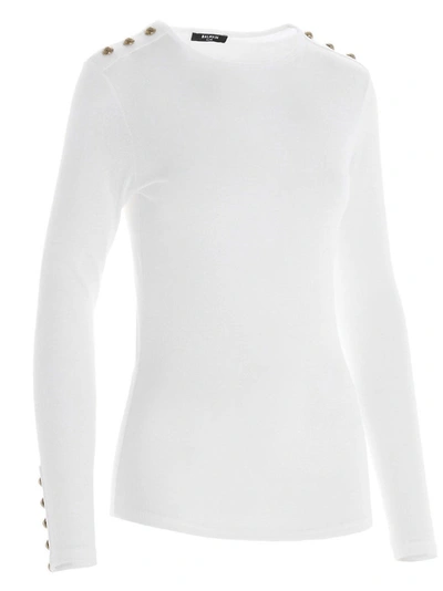 Shop Balmain Women's White Sweater
