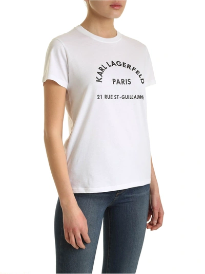 Shop Karl Lagerfeld White T-shirt With Logo