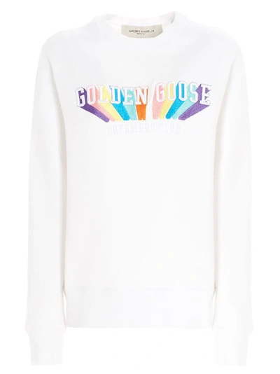 Shop Golden Goose Women's White Cotton Sweatshirt