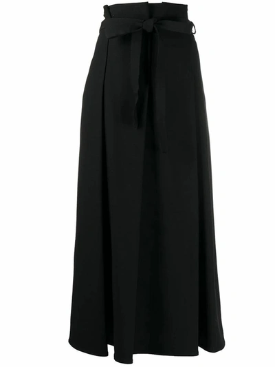 Shop Jil Sander Women's Black Wool Skirt