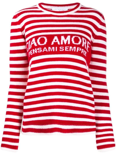 Giada Benincasa Ciao Amore Wool Sweater In Red In Red