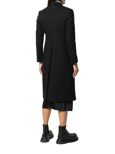 Shop Prada Women's Black Wool Coat