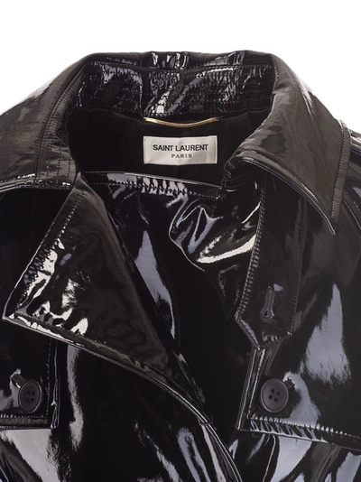 Shop Saint Laurent Black Trench Coat
