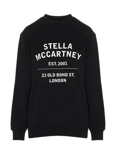 Shop Stella Mccartney Black Crewneck Sweatshirt With Logo Print