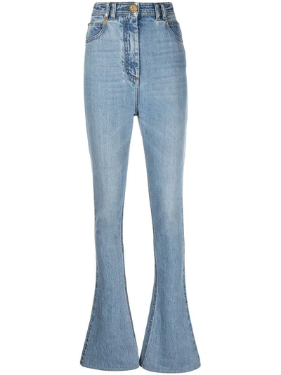 Shop Balmain Women's Blue Cotton Jeans