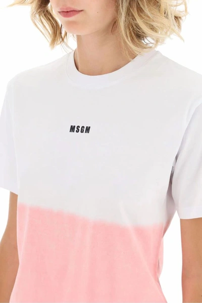 Shop Msgm Women's White Cotton T-shirt