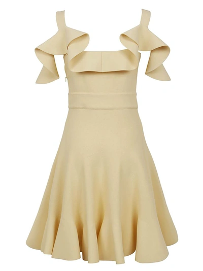 Shop Alexander Mcqueen Women's Beige Viscose Dress