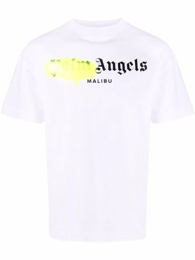 Shop Palm Angels Women's White Cotton T-shirt