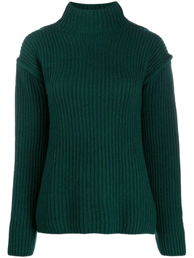 Shop Tory Burch Women's Green Wool Sweater
