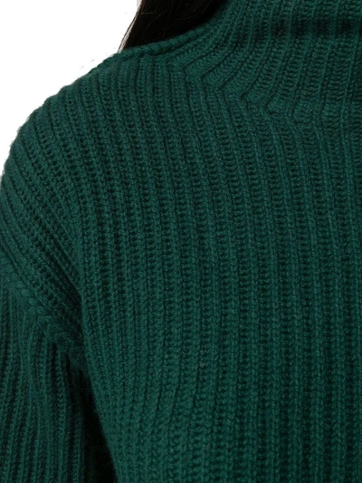Shop Tory Burch Women's Green Wool Sweater
