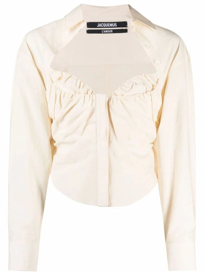 Shop Jacquemus Women's Beige Cotton Blouse