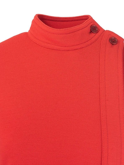 Shop Saint Laurent Women's Red Wool Dress