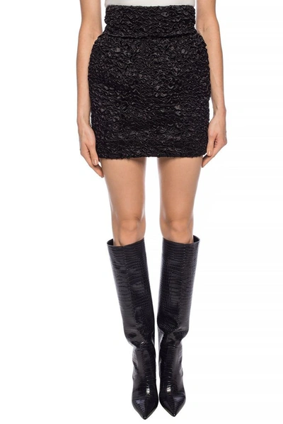 Shop Saint Laurent Women's Black Viscose Skirt