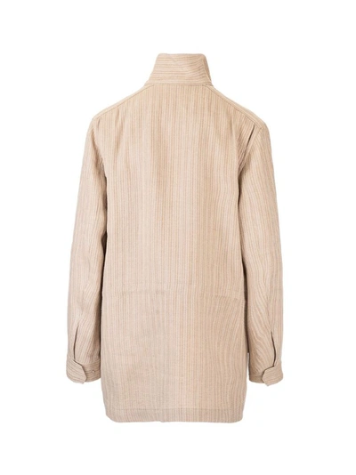 Shop Loro Piana Women's Beige Linen Outerwear Jacket