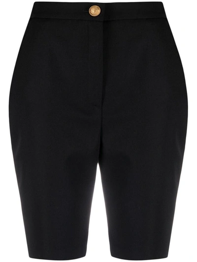 Shop Balmain Women's Black Wool Shorts