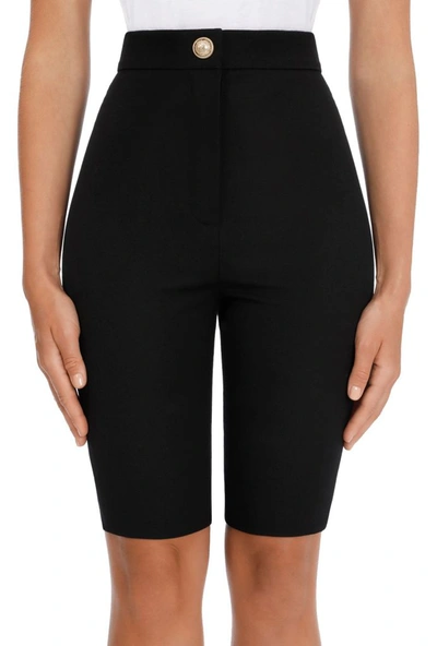 Shop Balmain Women's Black Wool Shorts