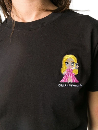 Shop Chiara Ferragni Women's Black Cotton T-shirt