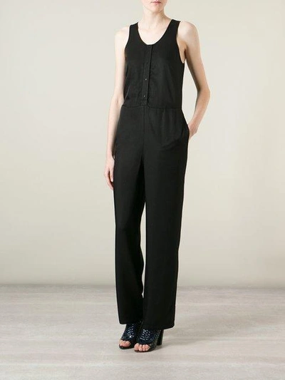 Alexander Wang T Buttoned Jumpsuit In Black