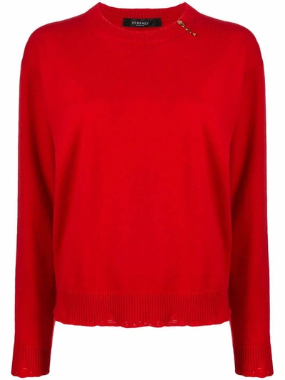 Shop Versace Women's Red Cashmere Sweater