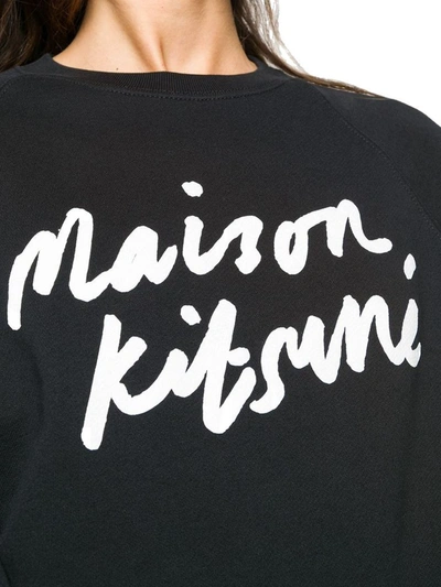 Shop Maison Kitsuné Women's Black Cotton Sweatshirt