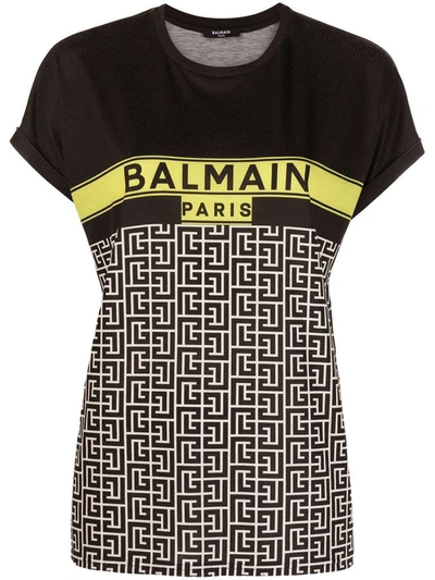 Shop Balmain Women's Black Polyester T-shirt