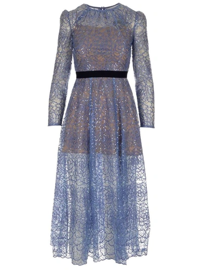 Shop Self-portrait Women's Light Blue Other Materials Dress