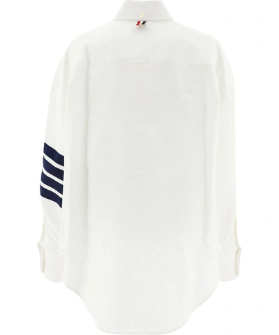 Shop Thom Browne Women's White Linen Shirt