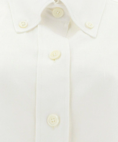 Shop Thom Browne Women's White Linen Shirt