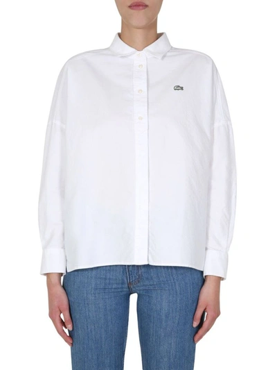 Shop Lacoste Women's White Cotton Shirt