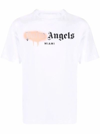 Shop Palm Angels Women's White Cotton T-shirt