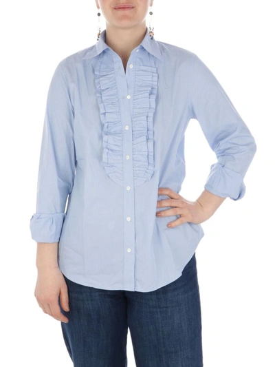Shop Aspesi Women's Light Blue Cotton Shirt