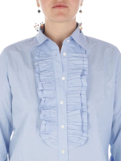 Shop Aspesi Women's Light Blue Cotton Shirt