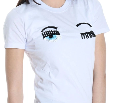 Shop Chiara Ferragni Women's White Cotton T-shirt
