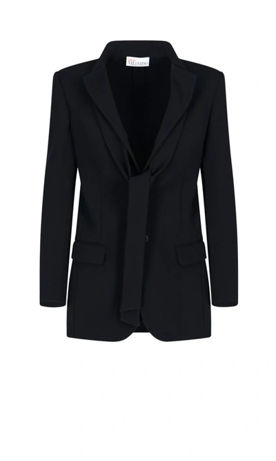 Shop Red Valentino Women's Black Wool Blazer